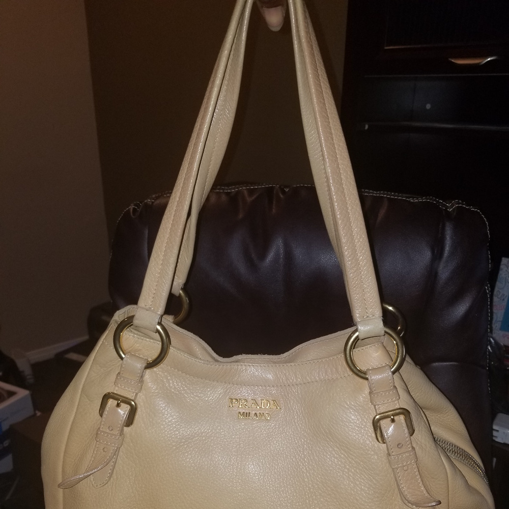 Prada Vitello Daino Side Zipper Hobo